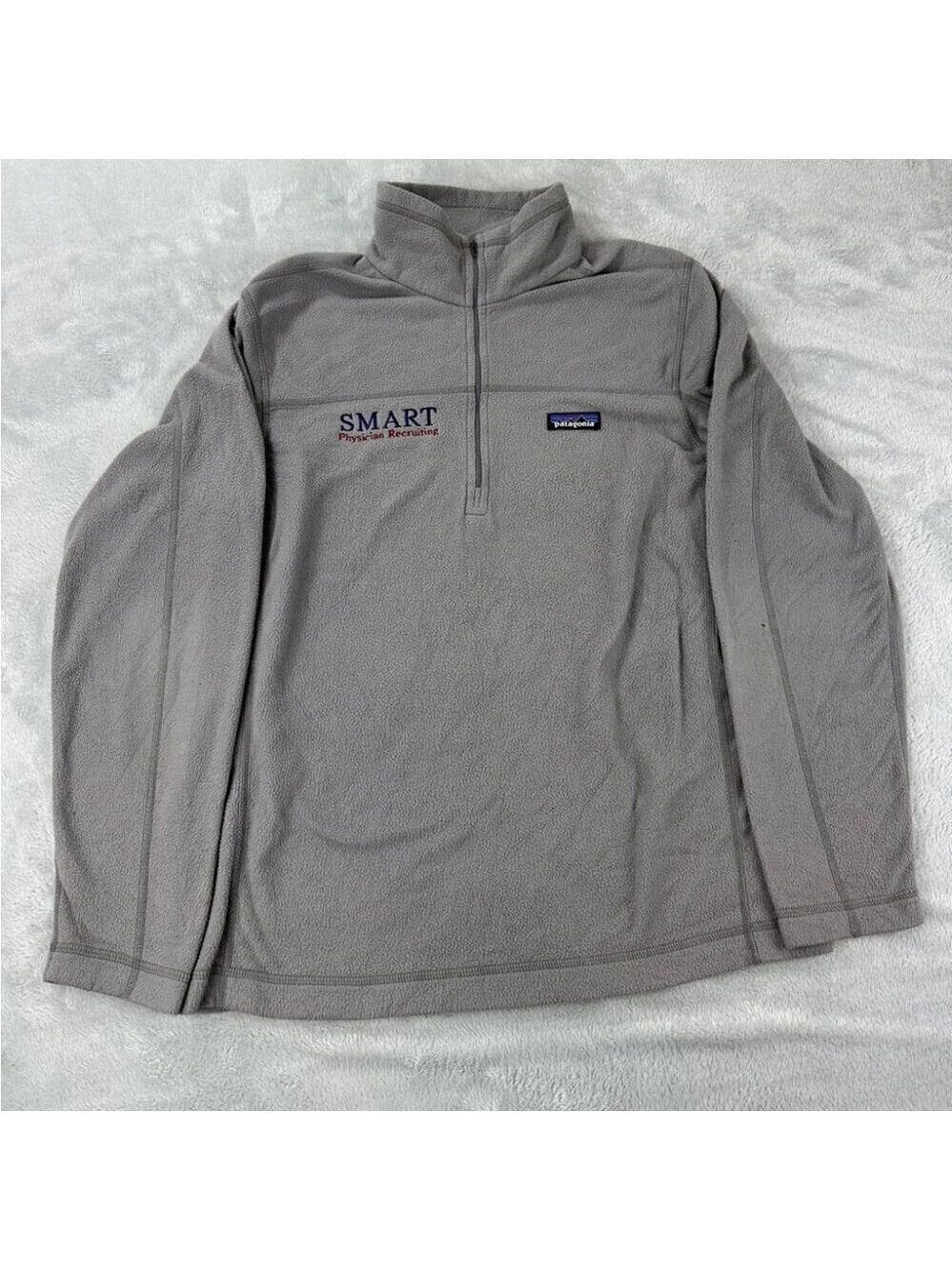 Patagonia Men's Size Medium Micro D Fleece Pullover Grey Half Zip Sweater 26176